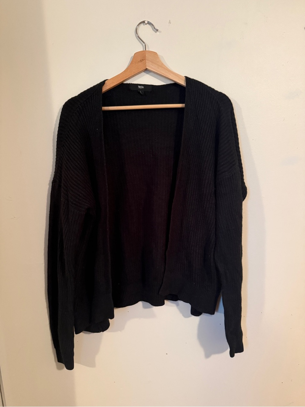 Mossimo Supply Co. Black Ribbed Open-Front Cardigan
